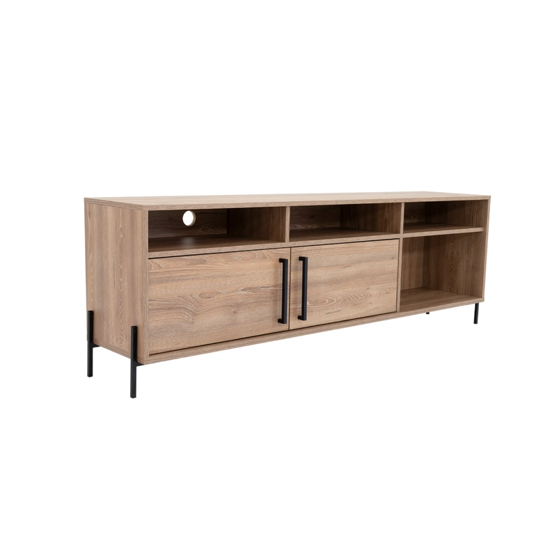 MESA DE TV 70' CON 2 PUERTAS 53,4X158,5X34,6 CM CAFE  CLARO - 1
