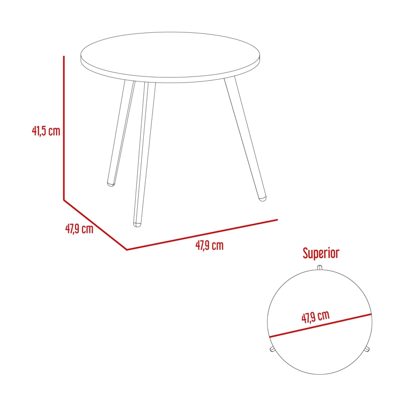 MESA LATERAL AUX CAFE CLARO 41,5X47,9X47,9 CM - 8