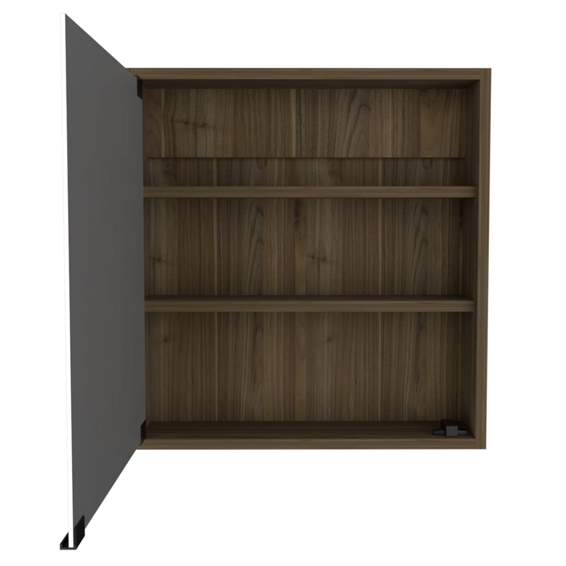 MUEBLE BOTIQUIN DE BAÑO CON ESPEJO 53X50X12.5 CM CAFE  OSCURO - 4