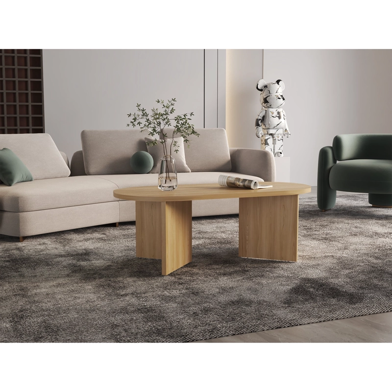 MESA DE CENTRO MODERNA FM 42,2X120,2X52,7 CM CAFE  CLARO - 6