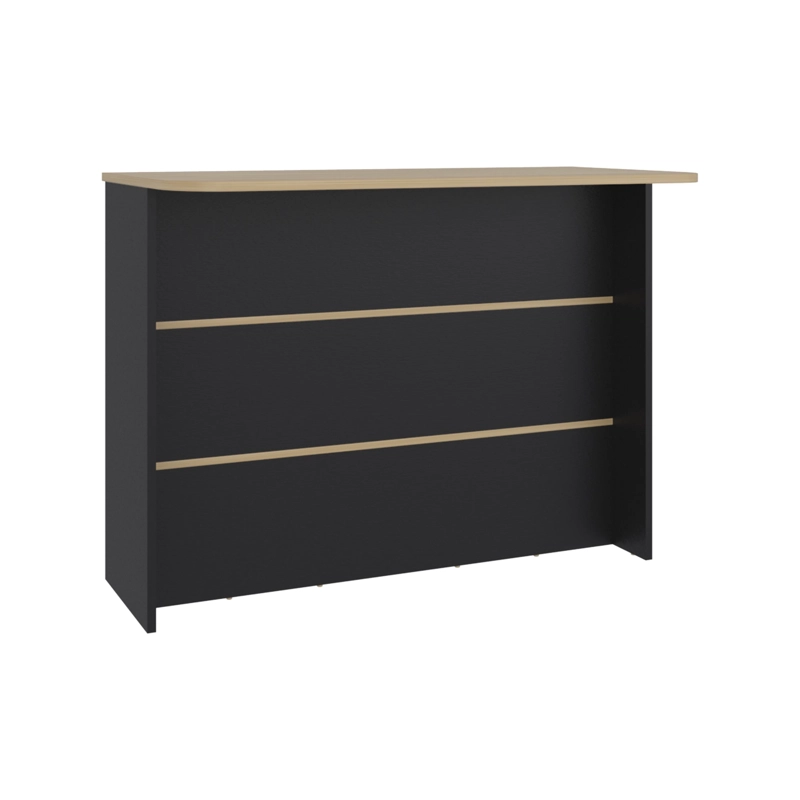 ISLA DE COCINA AUXILIAR  90X120X60 CM NEGRO Y CAFE  CLARO - 1