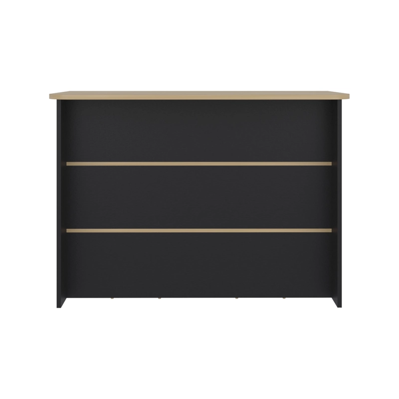 ISLA DE COCINA AUXILIAR  90X120X60 CM NEGRO Y CAFE  CLARO - 2