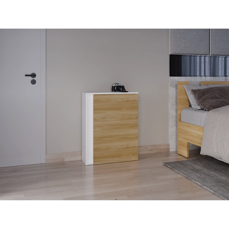 MUEBLE ZAPATERO ORGANIZADOR 80,6X63,2X22,1 CM BLANCO Y CAFE  CLARO - 10