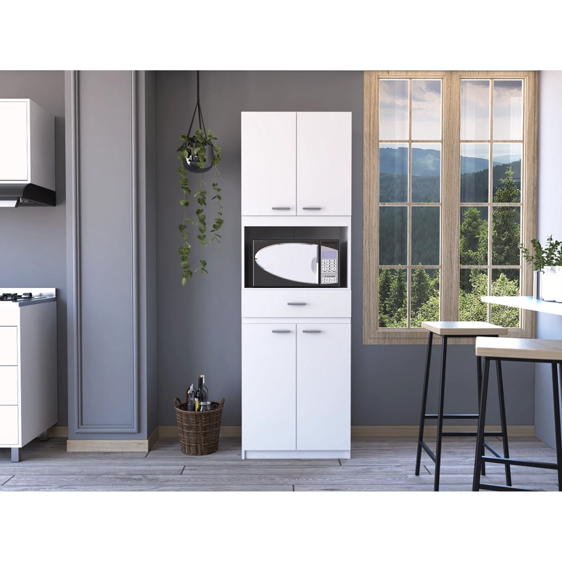 MUEBLE MICROONDAS FM 4 PUERTAS 196X62X39,5 CM BLANCO - 10