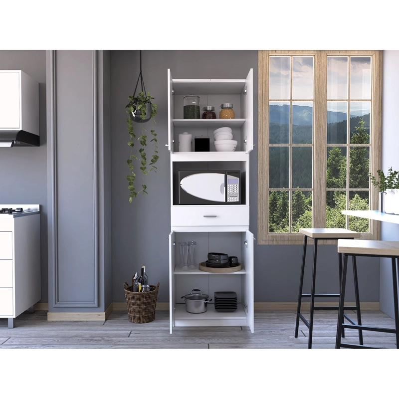MUEBLE MICROONDAS FM 4 PUERTAS 196X62X39,5 CM BLANCO - 11