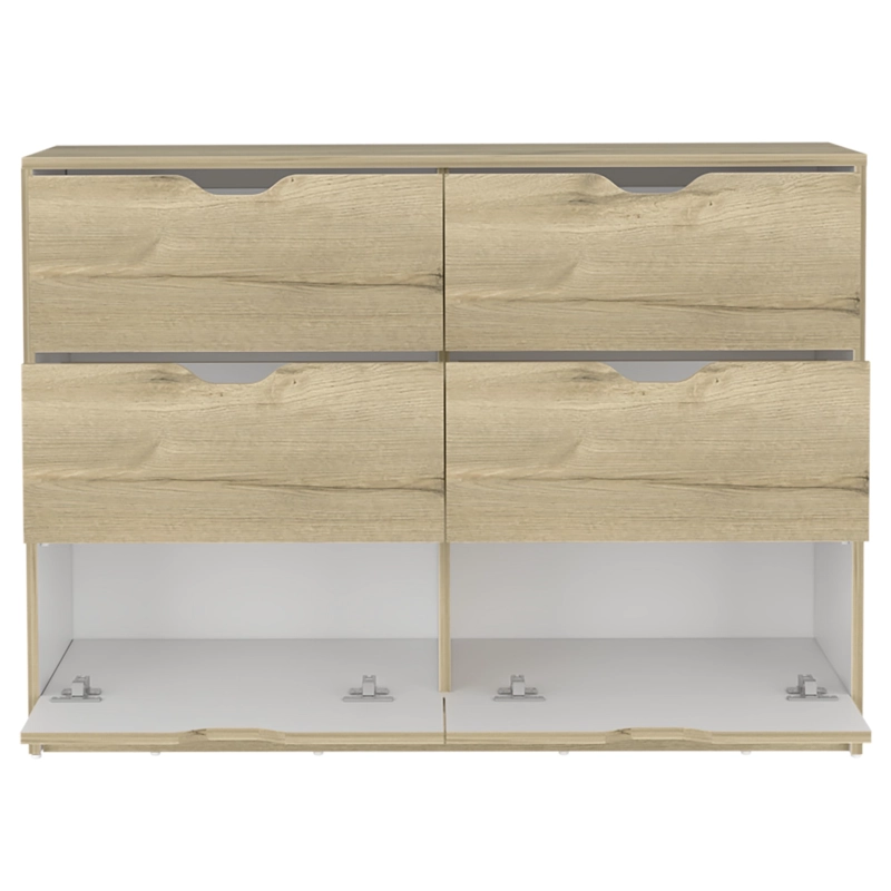 MUEBLE COMODA 4 CAJONES 2 PUERTAS 77,6X107,1X41,6 CM CAFE  CLARO - 2