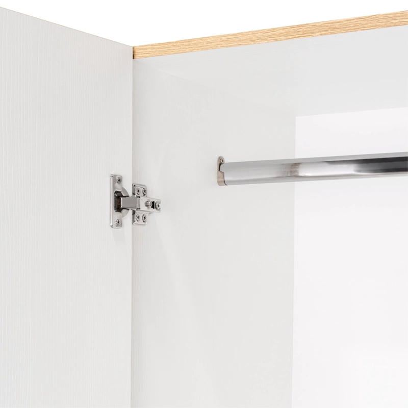 CLOSET 3 PUERTAS 2 CAJONES CAFE  CLARO Y BLANCO 180X90X47 CM - 9