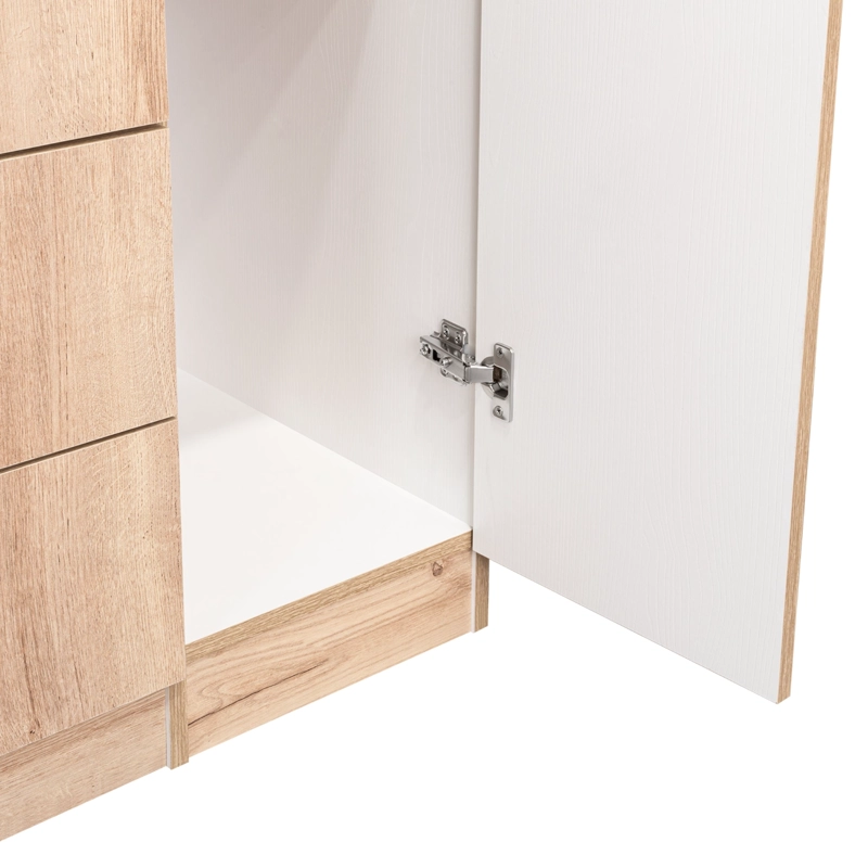 CLOSET 3 PUERTAS 2 CAJONES CAFE  CLARO Y BLANCO 180X90X47 CM - 10