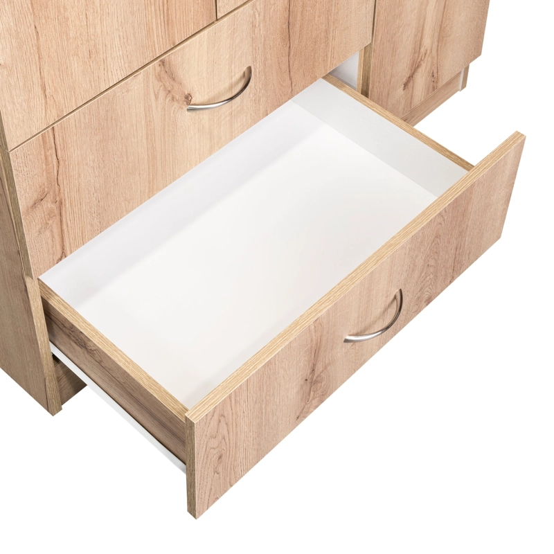 CLOSET 3 PUERTAS 2 CAJONES CAFE  CLARO Y BLANCO 180X90X47 CM - 11