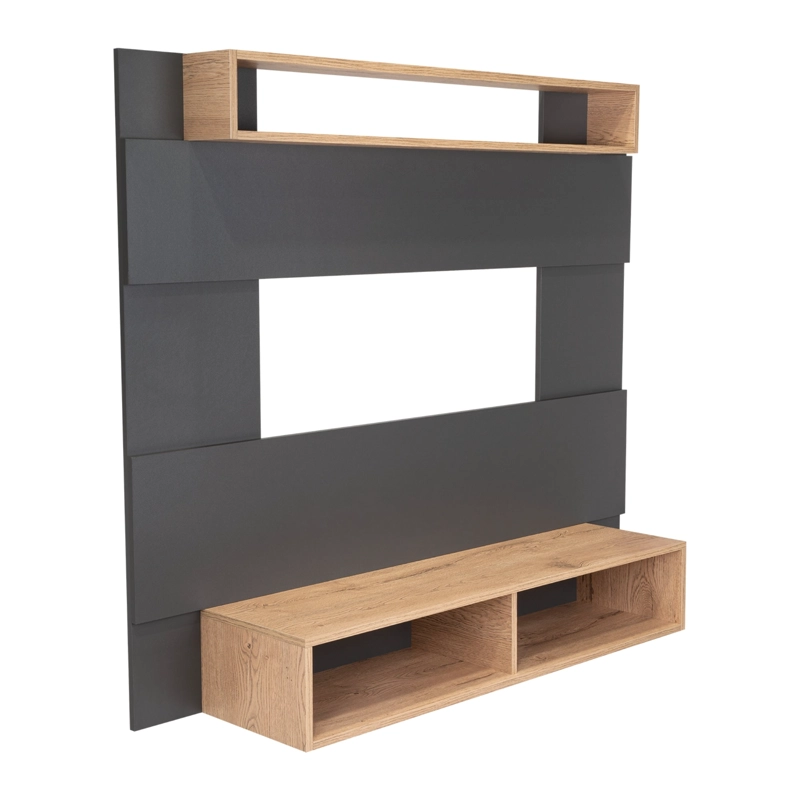 PANEL TV 65' FM 120X140X31,5 CM CAFE  CLARO Y GRIS - 1