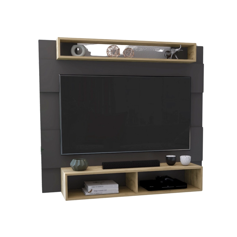 PANEL TV 65' FM 120X140X31,5 CM CAFE  CLARO Y GRIS - 4