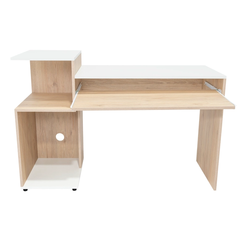 ESCRITORIO MODERNO FM 81,5X120X46 CM CAFE  CLARO Y BLANCO - 3