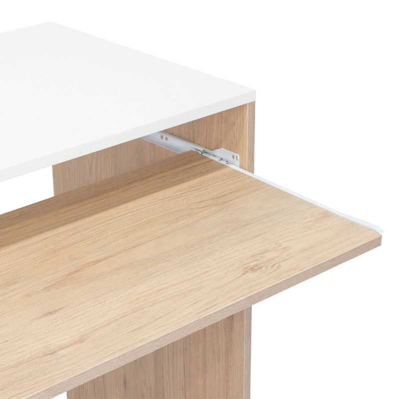 ESCRITORIO MODERNO FM 81,5X120X46 CM CAFE  CLARO Y BLANCO - 8