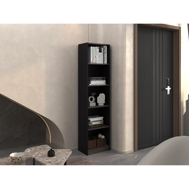 ESTANTE ORGANIZADOR 5 NIVELES NEGRO Y CAFE 180,6X45X29,9 CM - 6