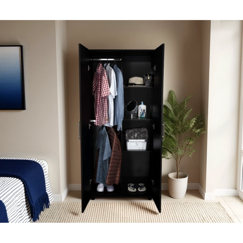 CLOSET 2 PUERTAS FM MELMAINA 180X80X48 CM NEGRO - 11