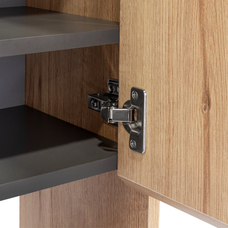 BOTIQUIN 2 PUERTAS 60X45X25 CM CAFE  CLARO Y GRIS - 8