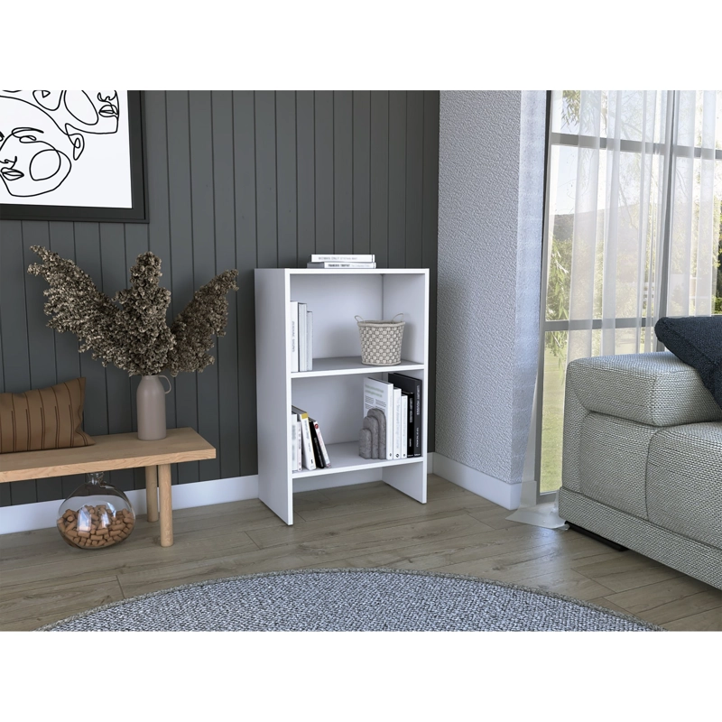 LIBRERO BAJO FM 2 REPISAS 80X50X30,3 CM BLANCO - 7