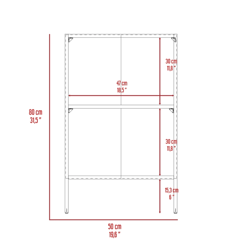 LIBRERO BAJO FM 2 REPISAS 80X50X30,3 CM BLANCO - 9