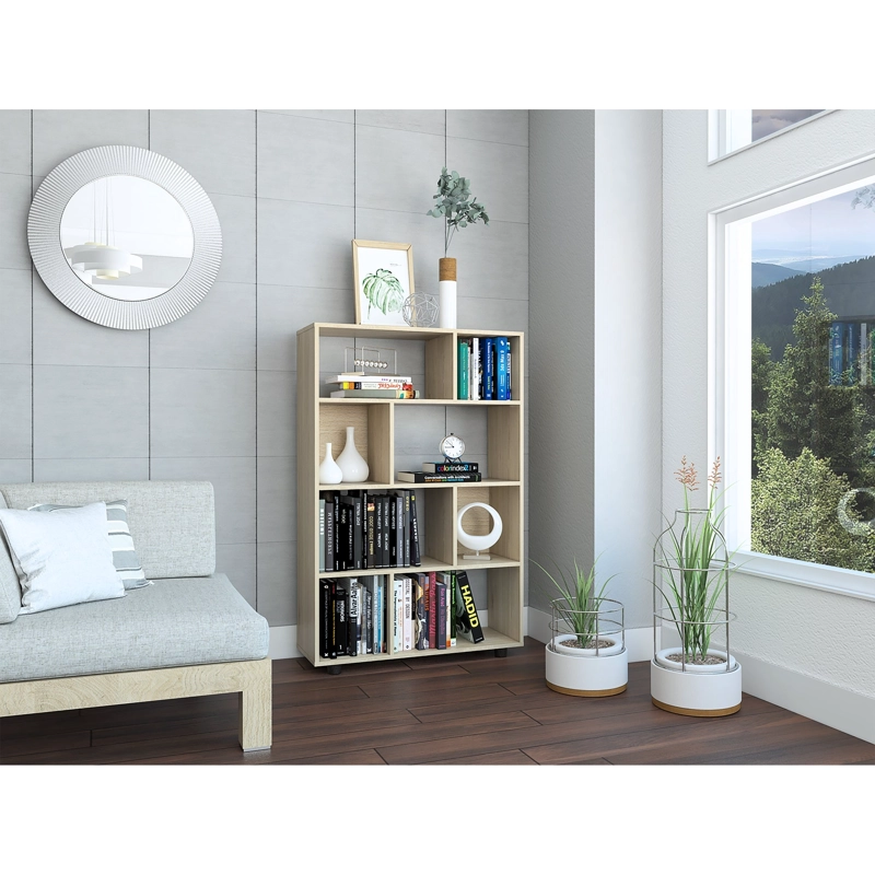 MUEBLE BIBLIOTECA ORGANIZADORA 80,1X122,2X28,8 CM CAFE  CLARO - 7