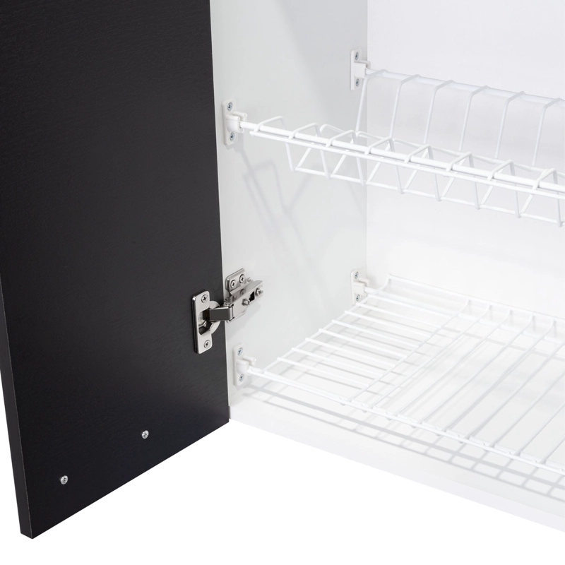 MUEBLE SUPERIOR DE COCINA 6 PUERTAS 150X60X31,5 CM NEGRO Y BLANCO - 10