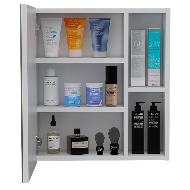MUEBLE BOTIQUIN DE BAÑO CON ESPEJO 49,7X45X12,5 CM BLANCO - 4