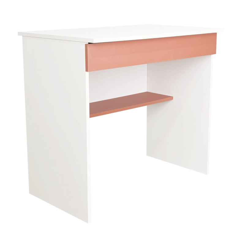 ESCRITORIO CON 1 CAJON 73X80X49,8 CM BLANCO Y SALMON - 1