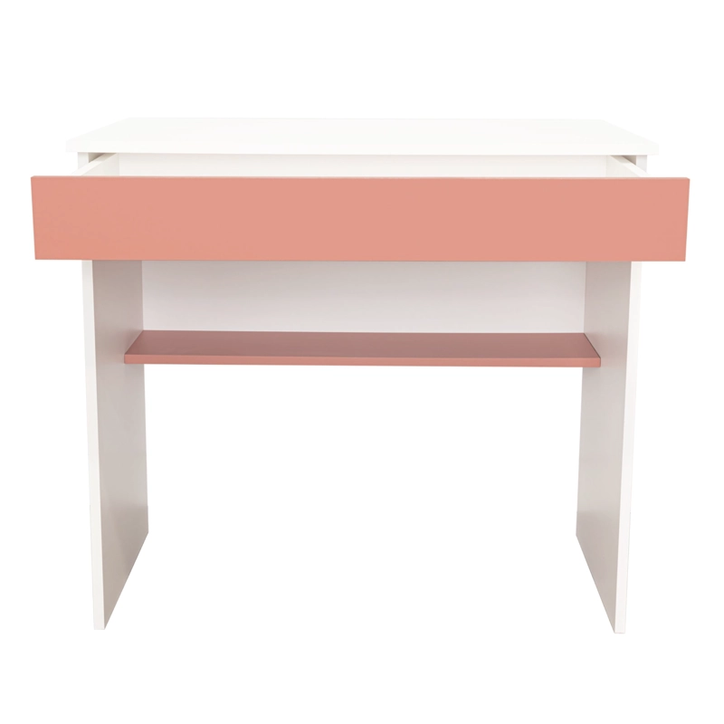 ESCRITORIO CON 1 CAJON 73X80X49,8 CM BLANCO Y SALMON - 4