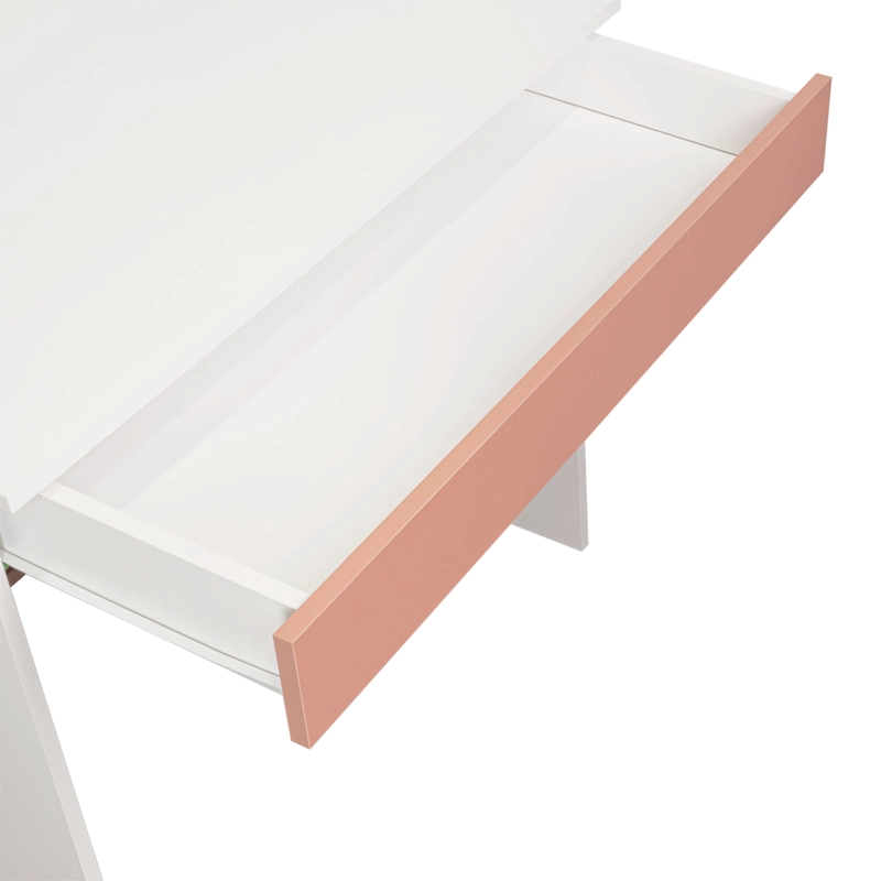 ESCRITORIO CON 1 CAJON 73X80X49,8 CM BLANCO Y SALMON - 9