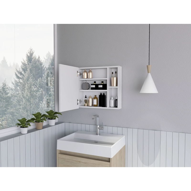 BOTIQUIN DE BAÑO 1 PUERTA 47.3X50X12.2 CM BLANCO - 6
