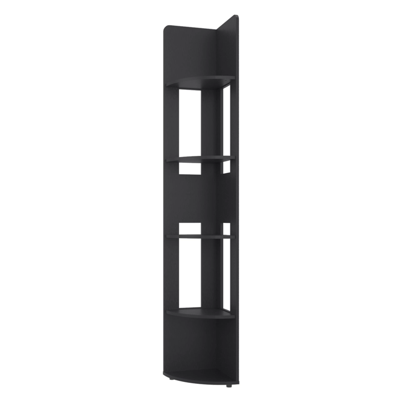 ESTANTE ESQUINERO 5 ESPACIOS PARA COLOCAR OBJETOS 180,6X30X30 CM NEGRO - 2