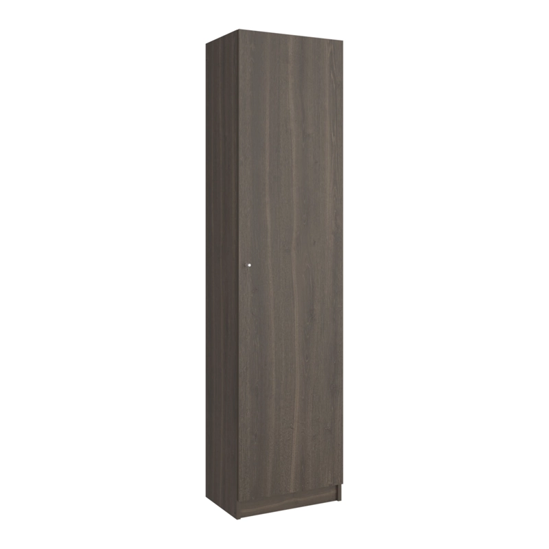 ESTANTE 1 PUERTA 5 ESPACIOS 4 REPISAS 180,6X45X31,4 CM CAFE OSCURO Y BLANCO - 2