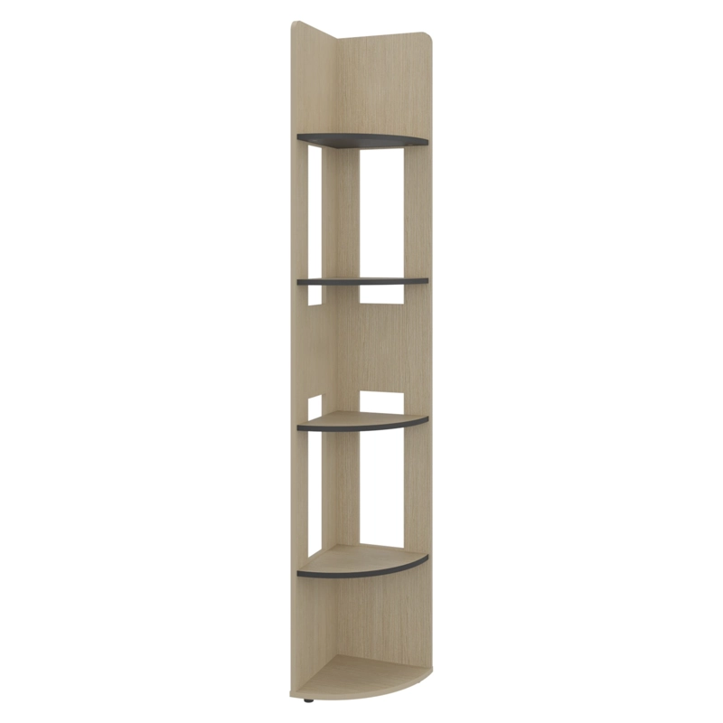 ESTANTE ESQUINERO CON 4 REPISAS Y 5 ESPACIOS PARA COLOCAR OBJETOS BEIGE - 2