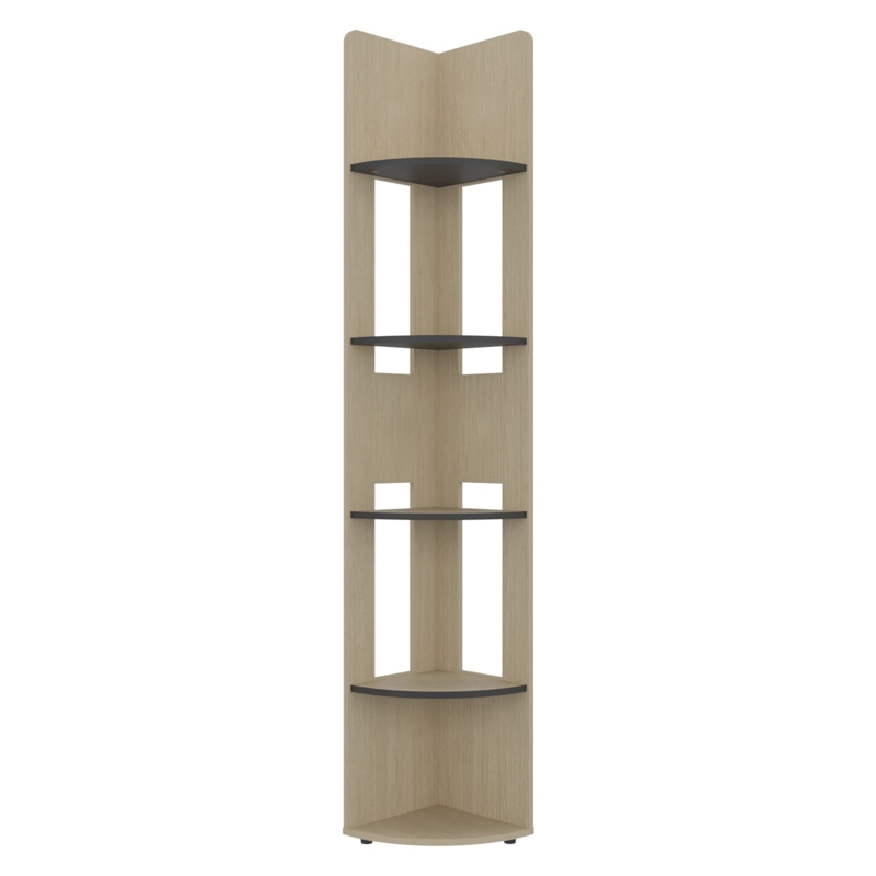 ESTANTE ESQUINERO CON 4 REPISAS Y 5 ESPACIOS PARA COLOCAR OBJETOS BEIGE - 3