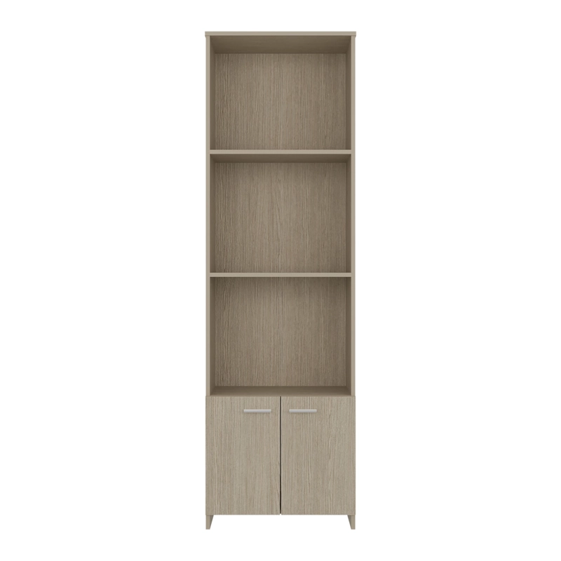 BIBLIOTECA 2 PUERTAS ABATIBLES 3 ENTREPAÑOS 181,5 X 55,1 X 27 CM BEIGE - 3
