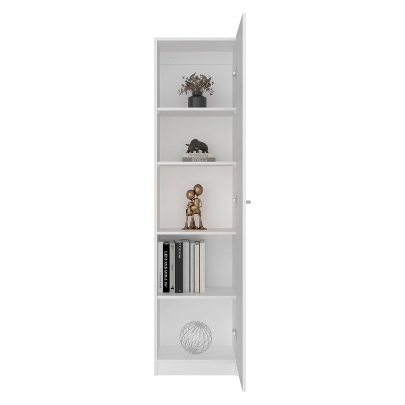 ESTANTE 1 PUERTA 5 ESPACIOS 4 REPISAS 180,6X45X31,4 CM BLANCO - 1