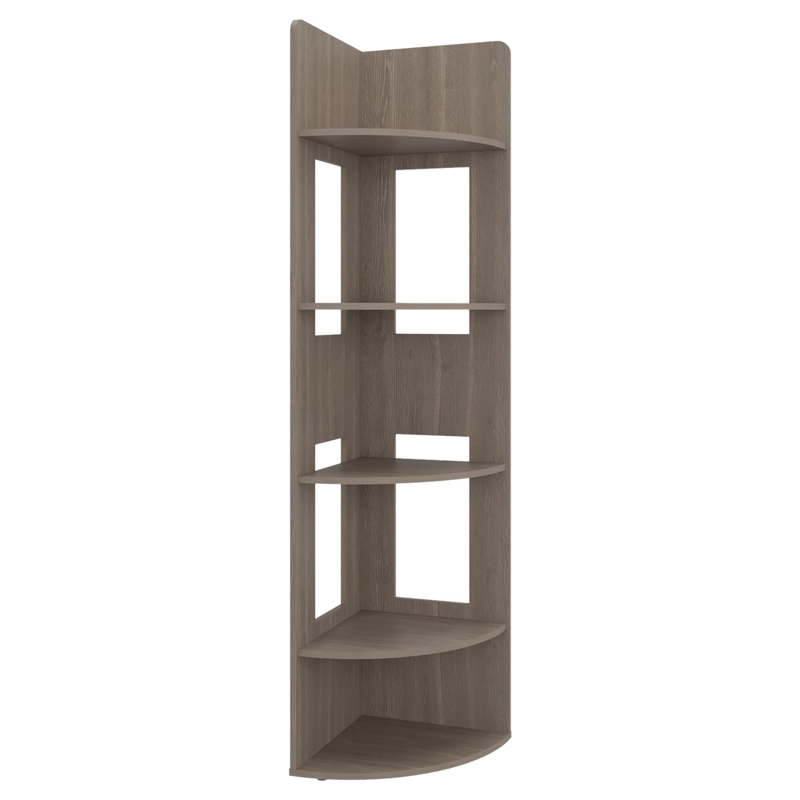 BIBLIOTECA ESQUINERA CON 2 ESPACIOS PARA COLOCAR OBJETOS 170X40X40 CM BEIGE - 2