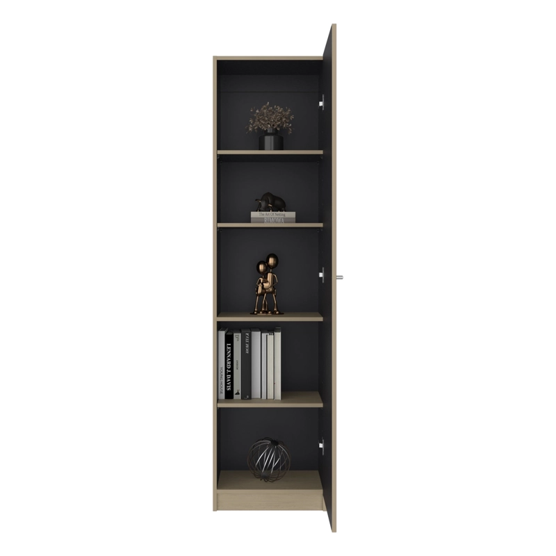 ESTANTE 1 PUERTA 180,6X45X31,4 CM BEIGE Y NEGRO - 1