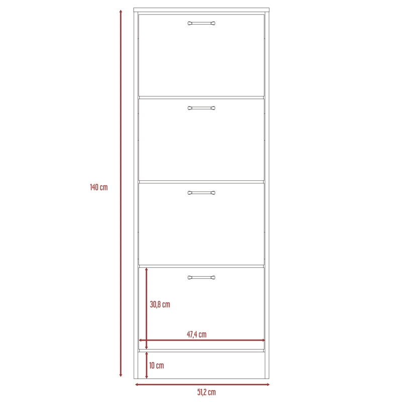 ZAPATERO ORGANIZADOR 140X51X23 CM CAFE  CLARO Y BLANCO - 5