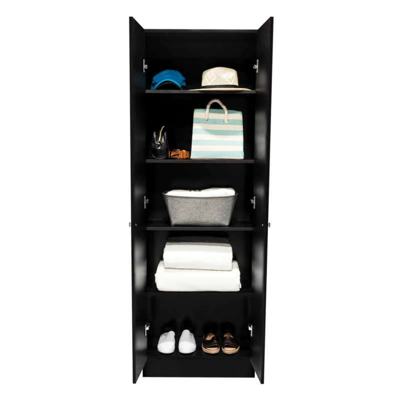 CLOSET 2 PUERTAS ABATIBLE 180 X 60 X 30 CM NEGRO - 1