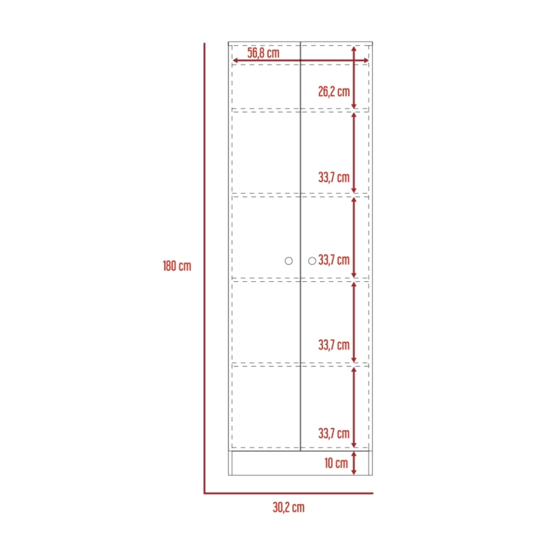 CLOSET 2 PUERTAS ABATIBLE 180 X 60 X 30 CM NEGRO - 5