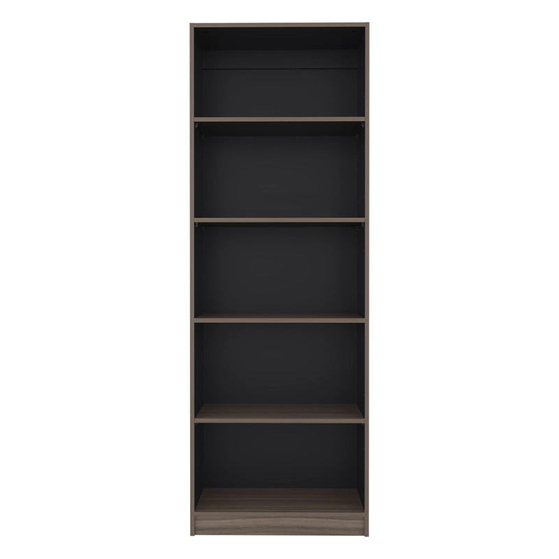 ESTANTE 5 NIVELES  180,6X62,8X29,9 CM CAFE  OSCURO Y NEGRO - 3