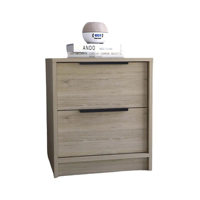 VELADOR 2 CAJONES 48X41X36 CM BEIGE Y BLANCO - 1