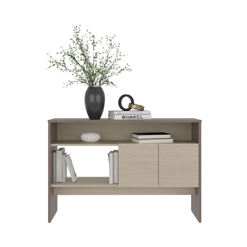 ARRIMO 2 PUERTAS ABATIBLES 80,7 X 120 X 35,6 CM CAFE  Y BEIGE - 1