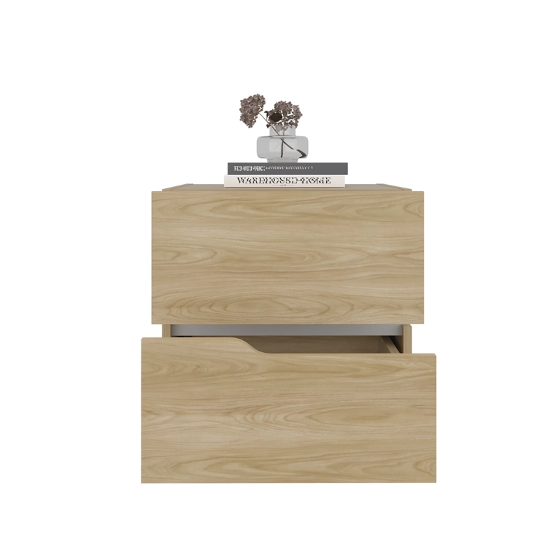 VELADOR 2 CAJONES 50X45X40 CM BEIGE Y BLANCO - 1
