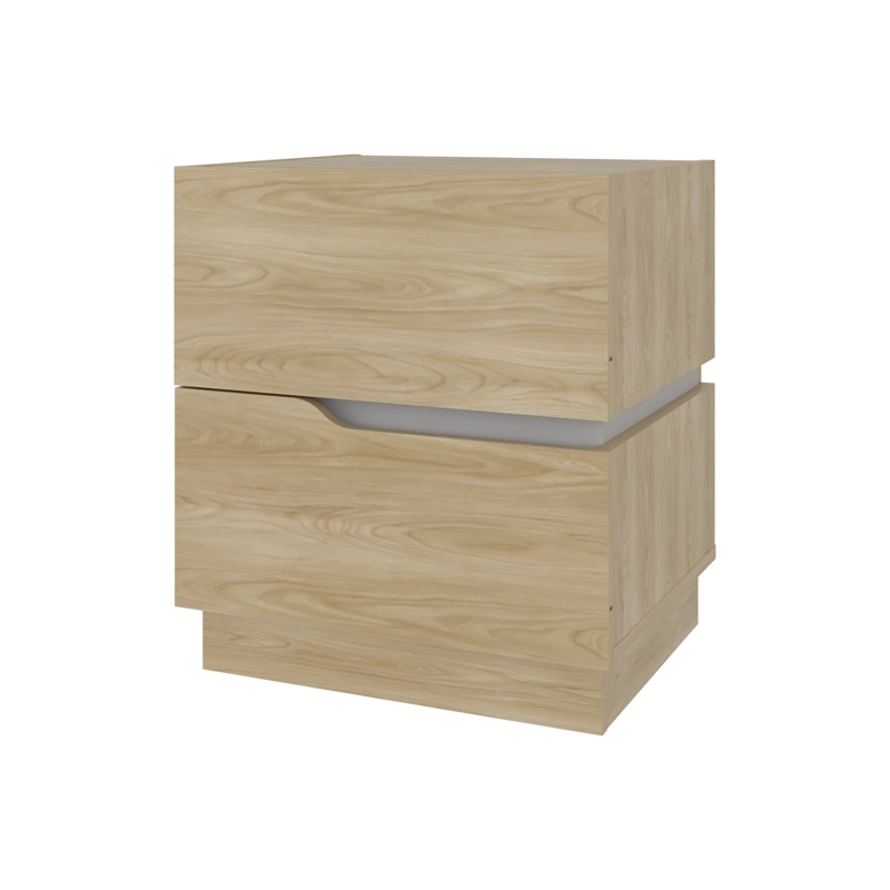 VELADOR 2 CAJONES 50X45X40 CM BEIGE Y BLANCO - 2
