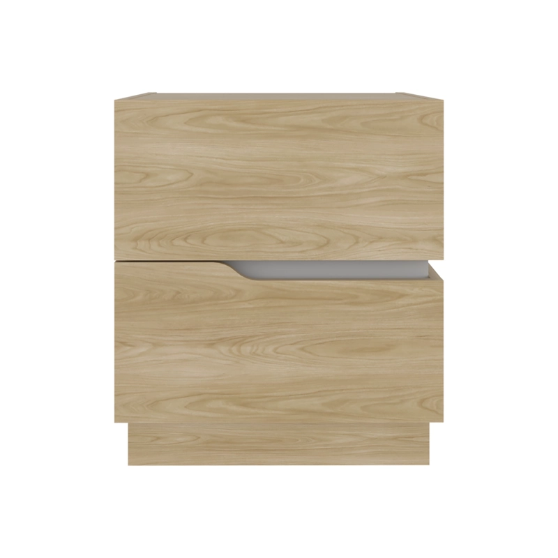 VELADOR 2 CAJONES 50X45X40 CM BEIGE Y BLANCO - 3
