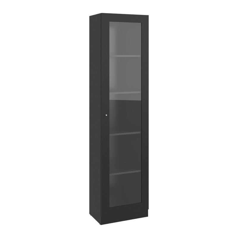 ESTANTE VITRINA 1 PUERTA DE VIDRIO 5 ESPACIOS 180,6 X 45 X 31,4 CM NEGRO - 2