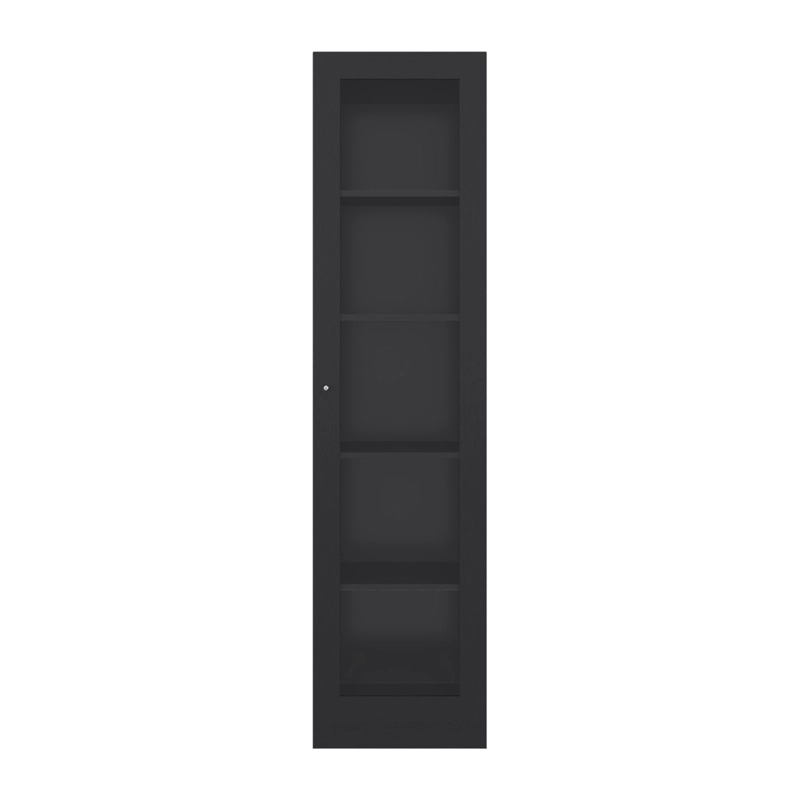 ESTANTE VITRINA 1 PUERTA DE VIDRIO 5 ESPACIOS 180,6 X 45 X 31,4 CM NEGRO - 3