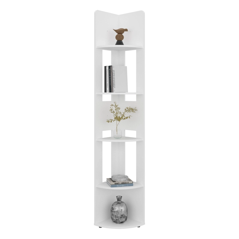 ESTANTE ESQUINERO 5 ESPACIOS PARA COLOCAR OBJETOS 180,6X30X30 CM BLANCO - 1