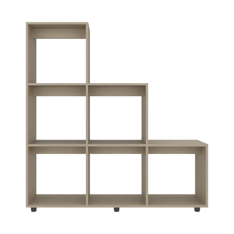 BIBLIOTECA ESCALERA 6 ESPACIOS 128 X 122 X 30 CM BEIGE - 3